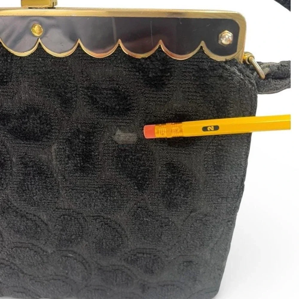 Kadin Women's Vintage Class Black Tapestry Evening Bag Purse‎ 1950's Made In USA